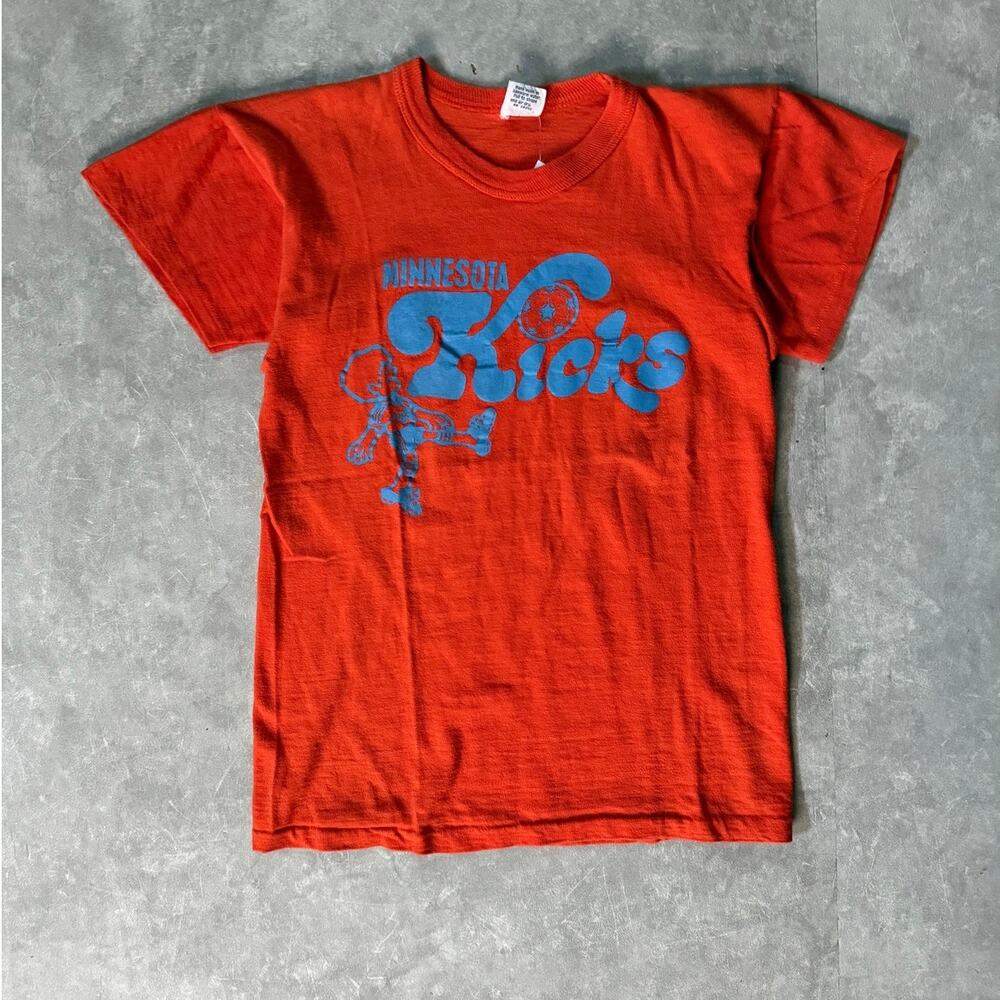 70's Vintage Minnesota Kicks Soccer Orange T-Shirt -S